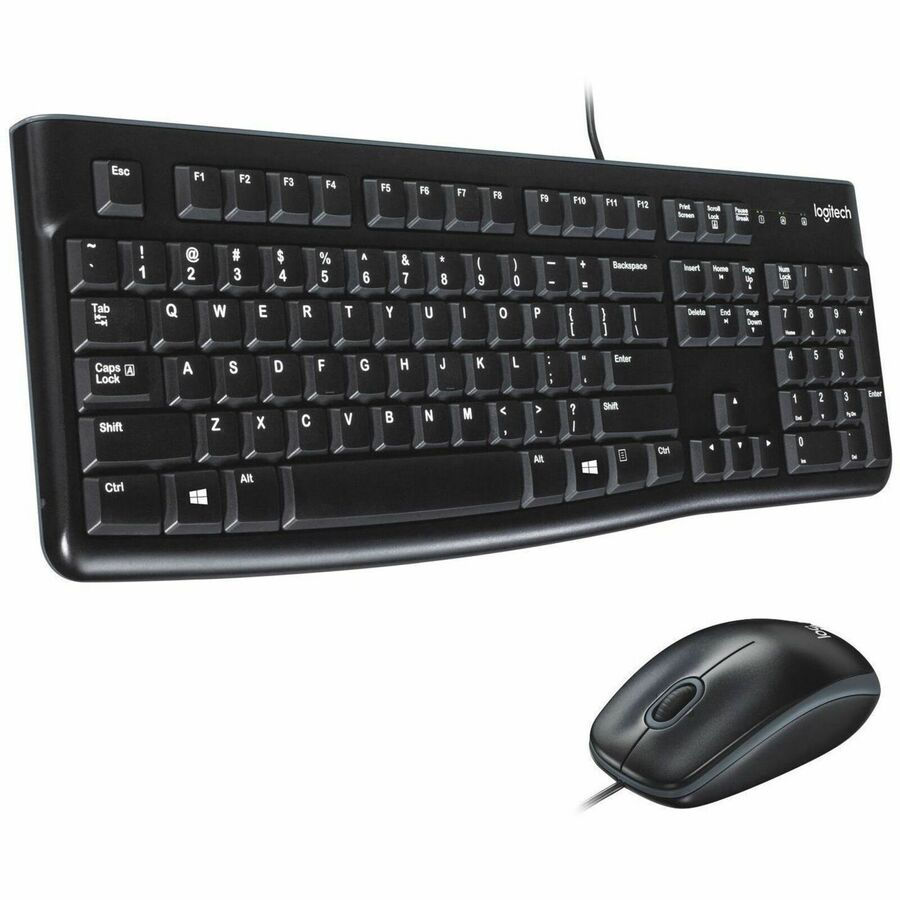 Logitech MK120 Wired Keyboard and Mouse Combo for Windows, Optical Wired Mouse