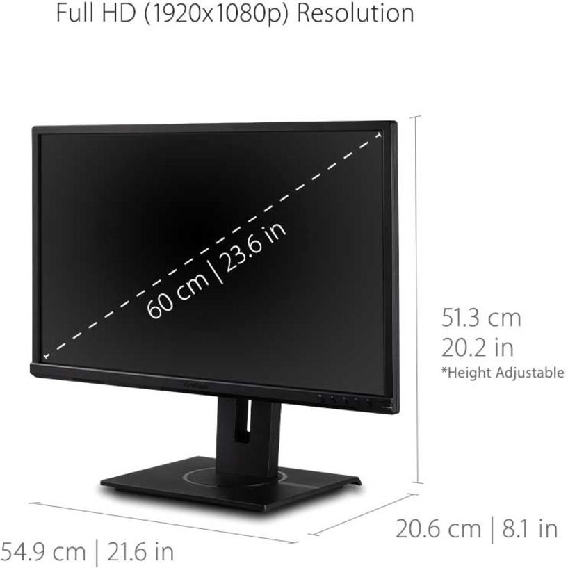 الصورة المصغرة: ViewSonic VG2440 24 Inch 1080p Monitor, VA Display for Smooth Home and Office