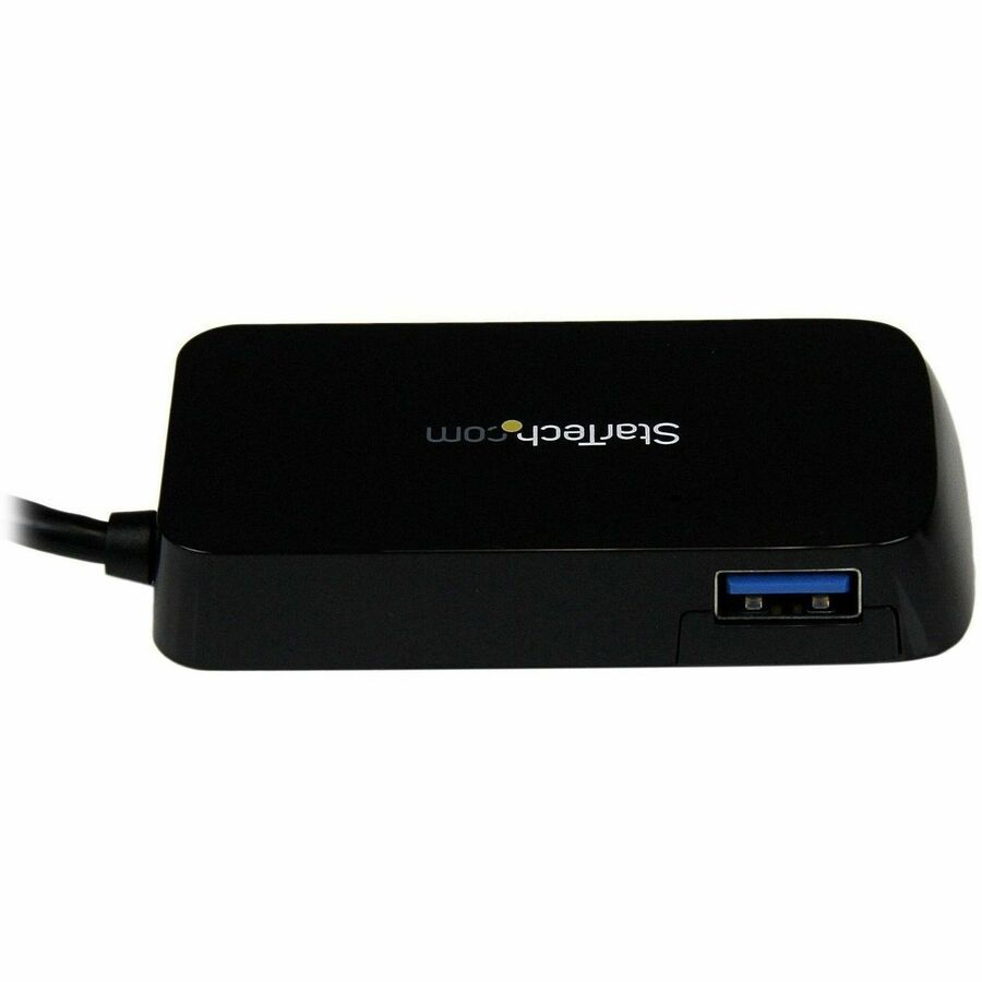 StarTech Portable 4 Port SuperSpeed Mini USB 3.0 Hub, 5Gbps, Black, TAA