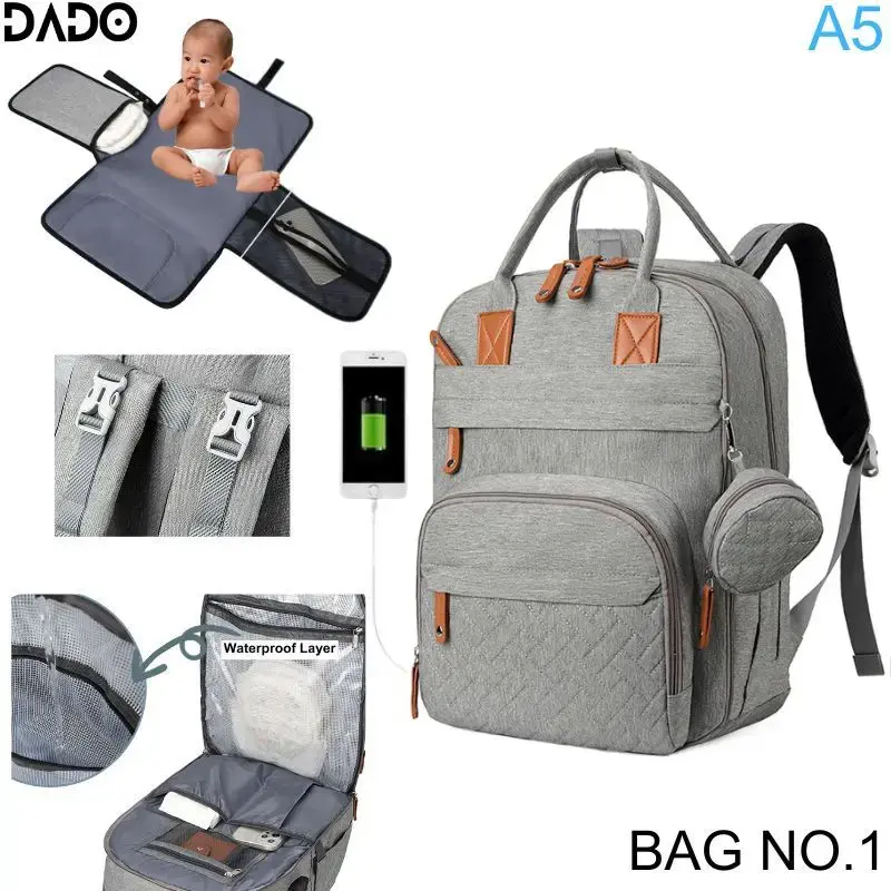 Thumbnail: Diaper Bag Backpack Baby Essentials Travel Tote Multifunction Waterproof