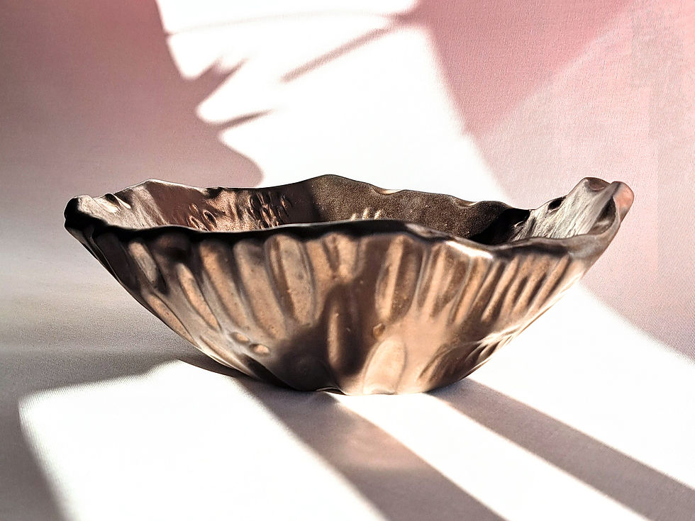 Thumbnail: Antique Brass carved bowl (26x10cm)