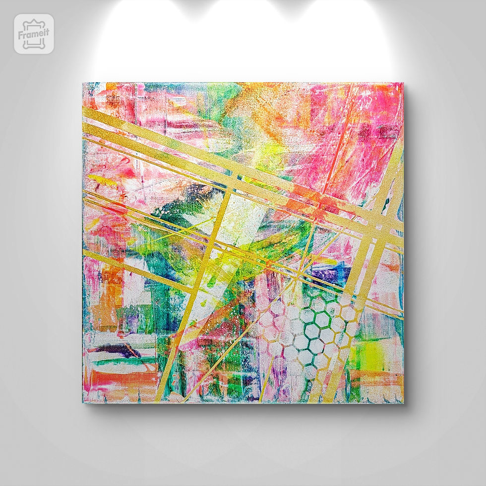 Thumbnail: Neon Dreams in Gold (40x40cm)