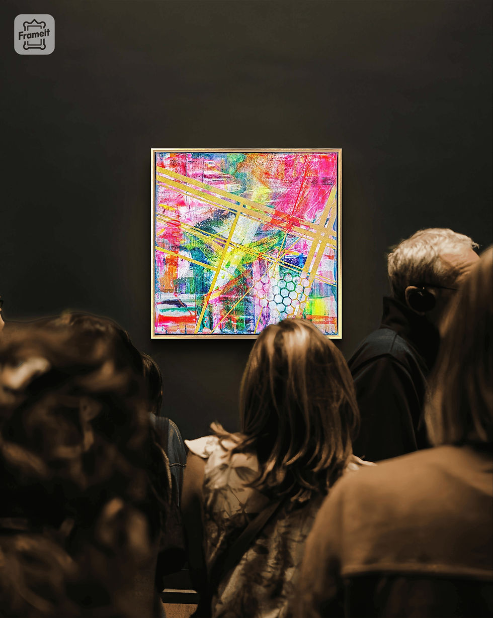 Thumbnail: Neon Dreams in Gold (40x40cm)