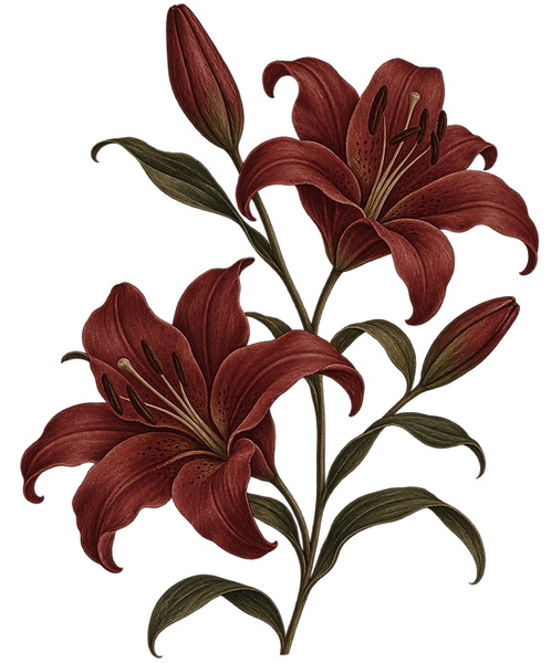 Red Lily Decal 2