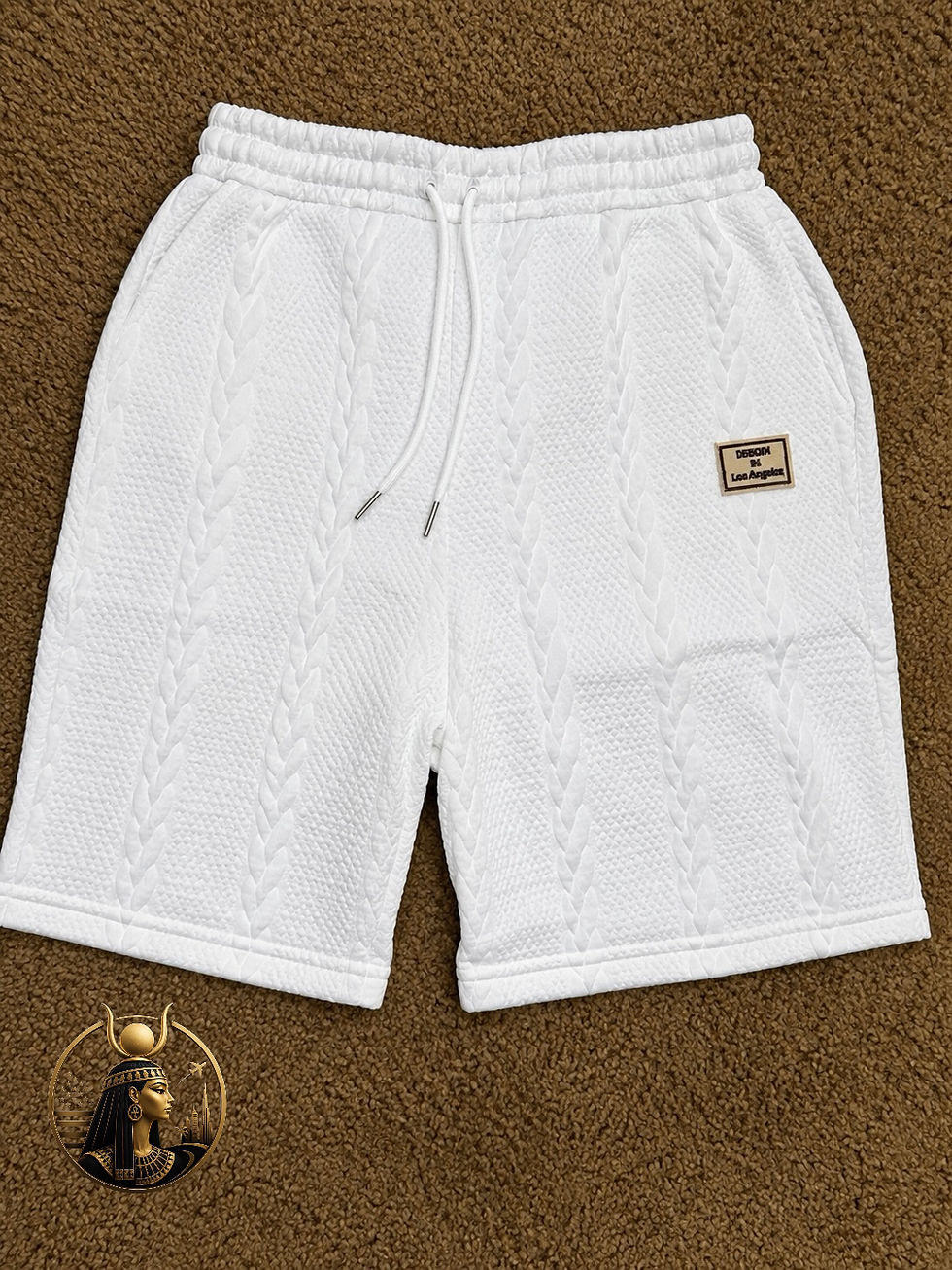 Miniatura: Pantalón corto de conjunto jacquard blanco con cordón