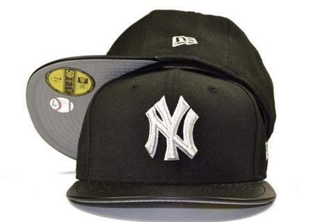 Black/ Leather Brim 59fifty Fitted Hat 