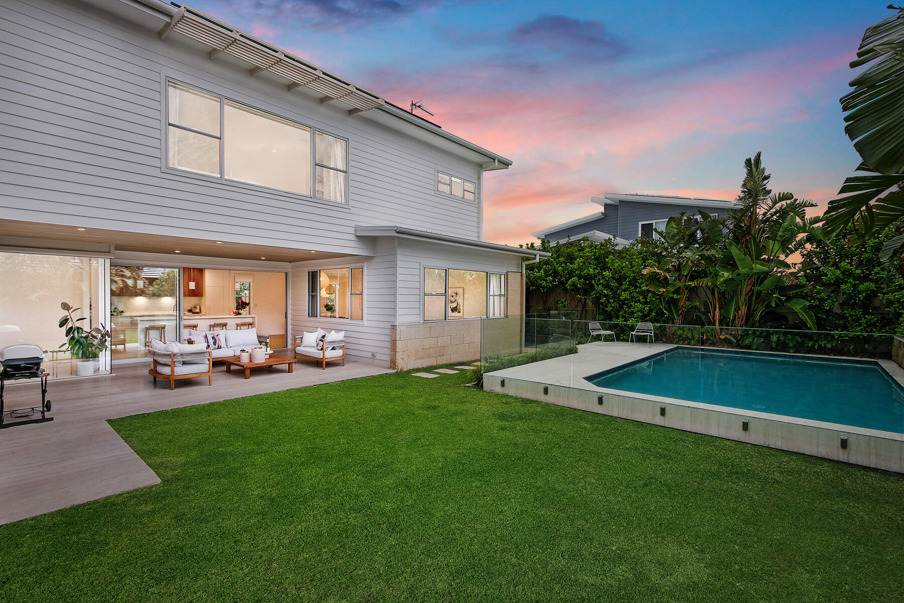 Luxury custom home with glass and outdoor living