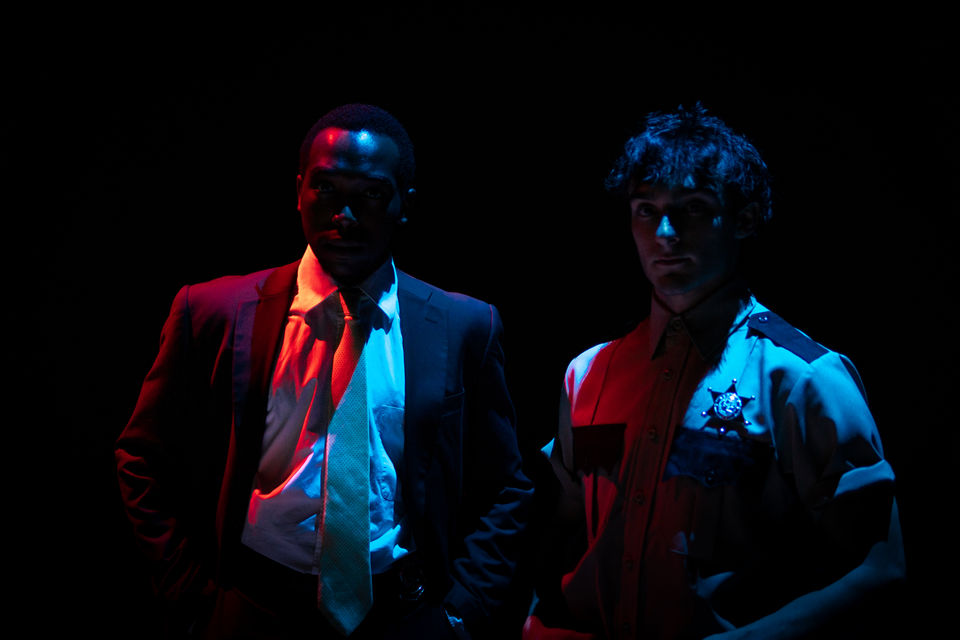 Jordan Okeke (Left) as Lt. Stokes in AMERICAN SON