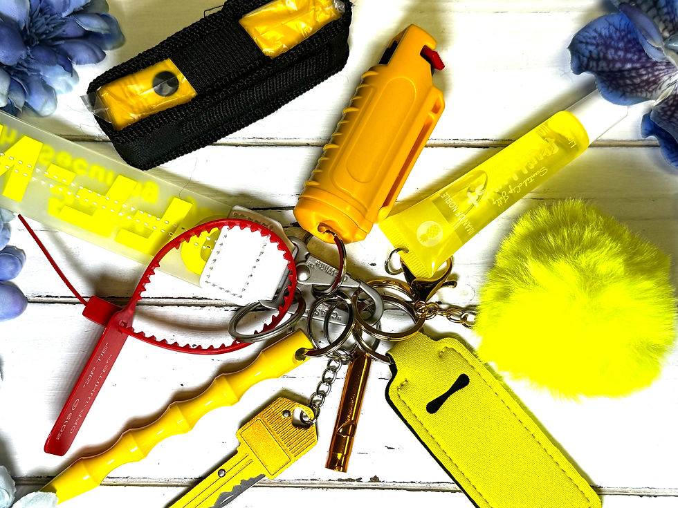 Thumbnail: Off white Silicone self defense keychain set
