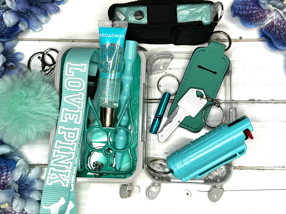 Thumbnail: Mini Suitcase Self Defense Keychain with Pepper Spray and Stun Gun