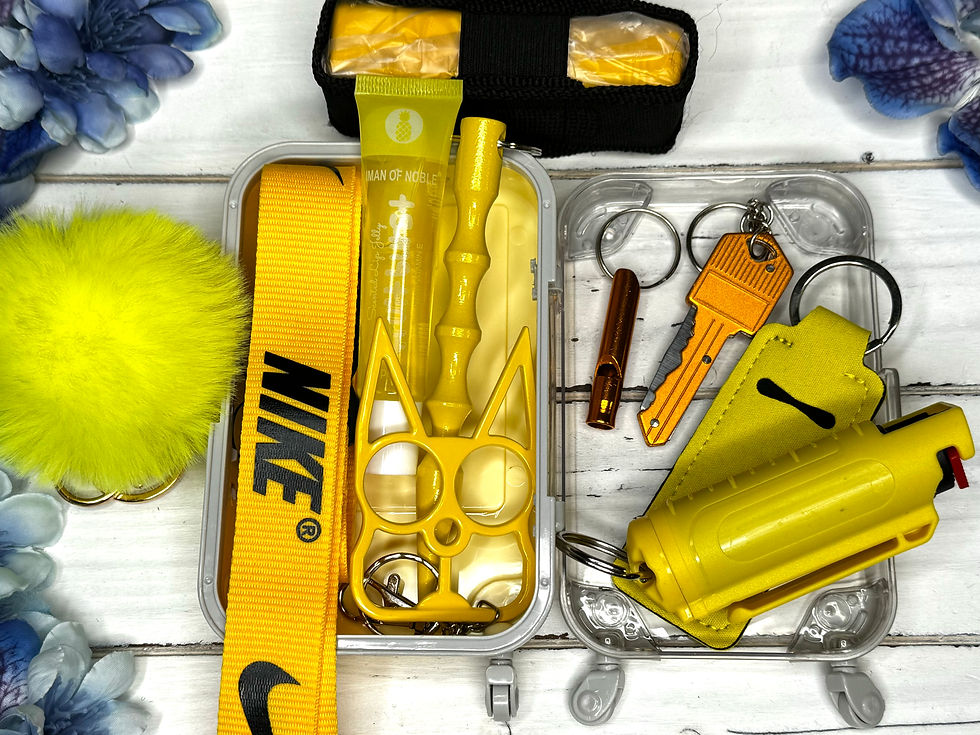 Thumbnail: Mini Suitcase Self Defense Keychain with Pepper Spray and Stun Gun