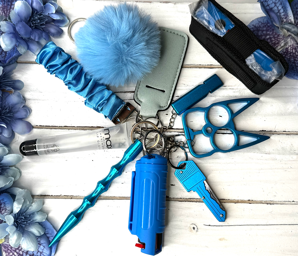 Thumbnail: Solid Color Scrunchie Self Defense Keychain
