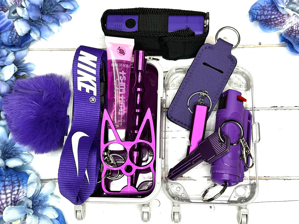 Thumbnail: Mini Suitcase Self Defense Keychain with Pepper Spray and Stun Gun