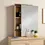 Thumbnail: Sonoma Oak Dressing Table Set With Sliding Storage Vanity Mirror and Stool