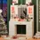 Thumbnail: White Makeup Vanity Desk with LED Mirror, RGB Cabinets, 3 Light Modes & Charging