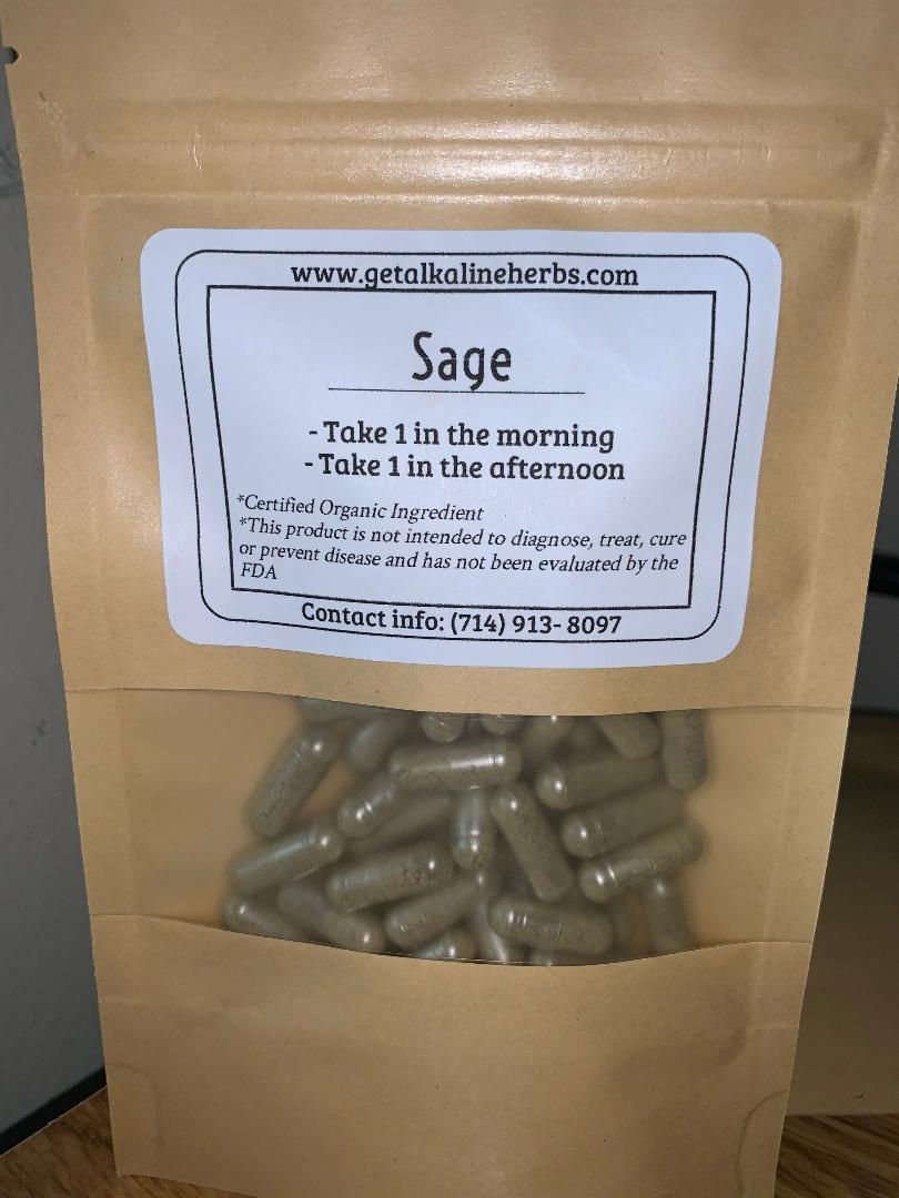 Sage - 60 Veg Capsules- 600mg