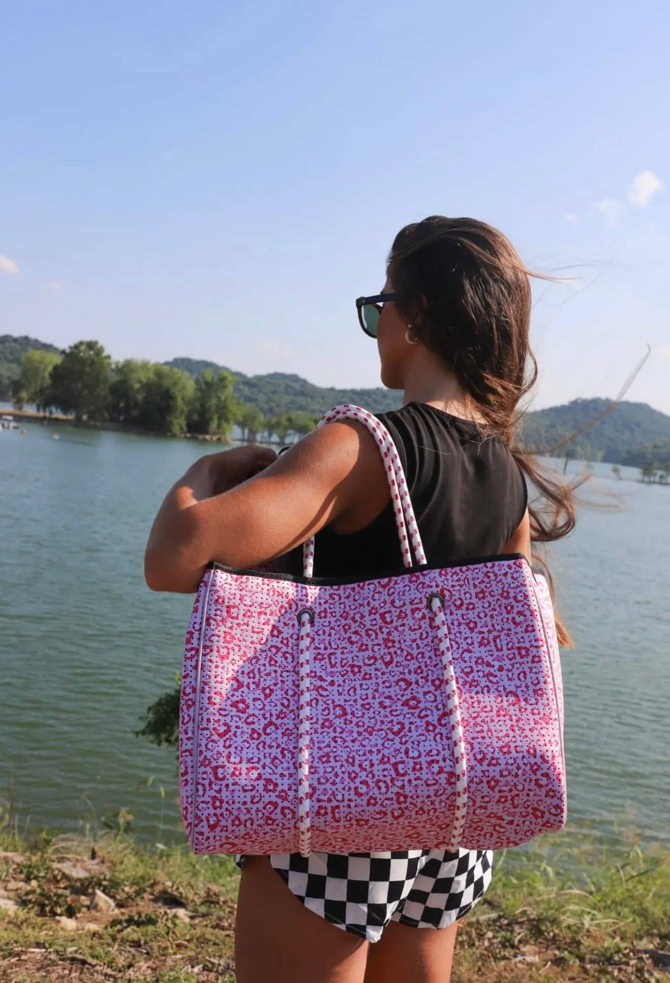 Large Tote in Pink Leopard