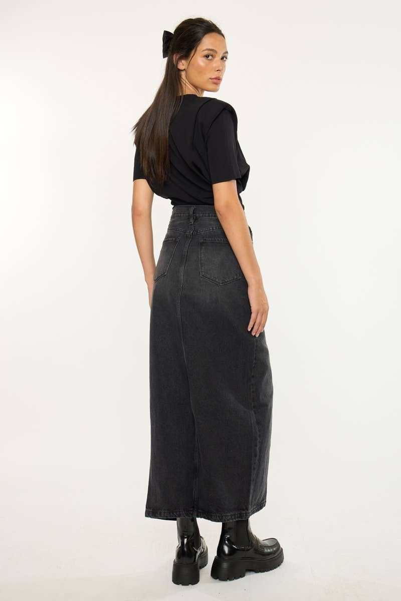 Thumbnail: KanCan Black Denim Skirt