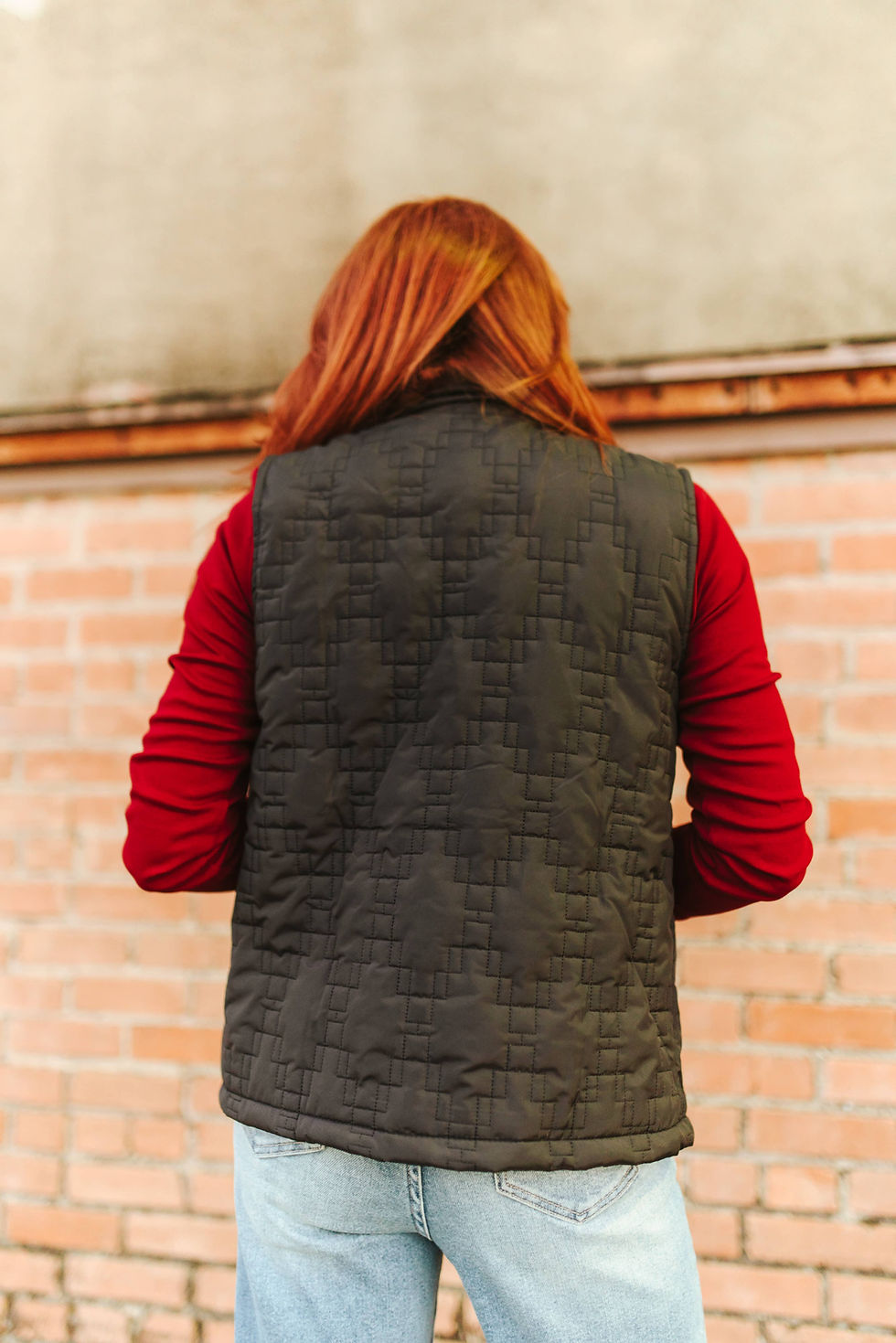 Thumbnail: Solid Black Quilted Vest