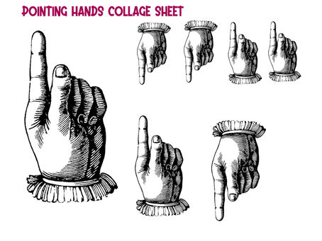 Free Collage Sheet Pointing Hands