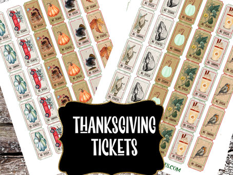 Free Thanksgiving Tickets with Vintage Ephemera