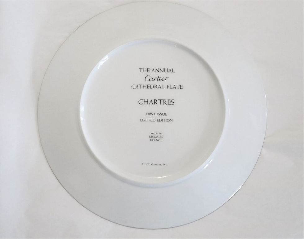 Thumbnail: Authentic Cartier Decor Collector plate "Chartres Cathedral" collector plate, a limited edition French porcelain