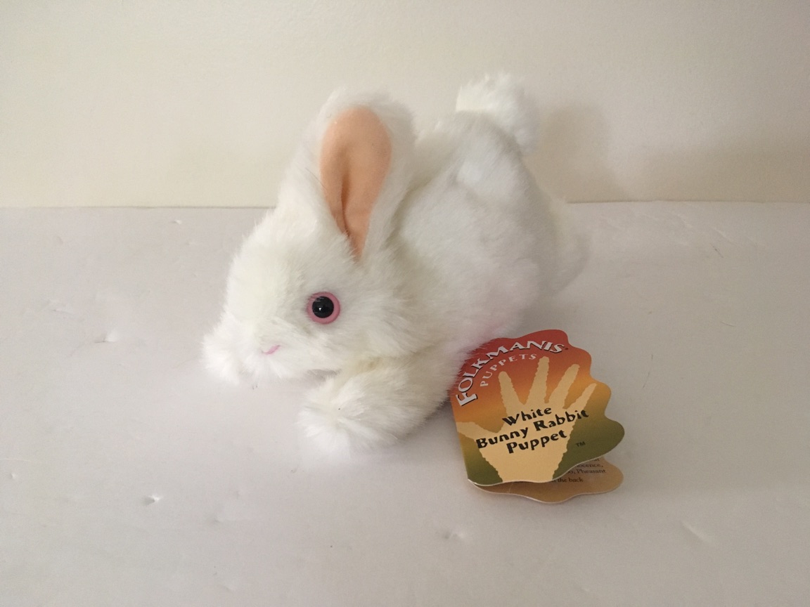 Folkmanis White Bunny Rabbit Puppet UPC 3638348020482