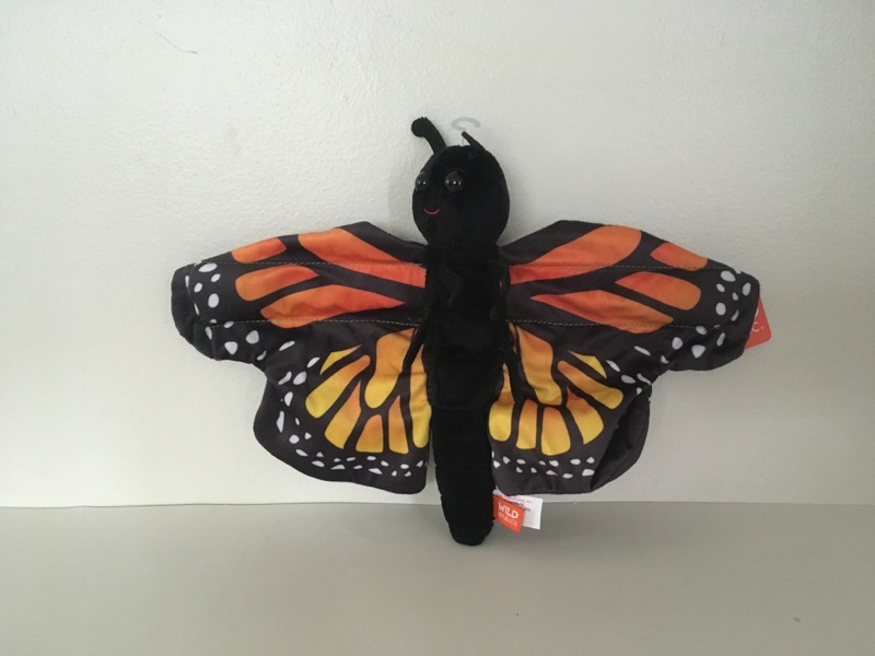 Wild Republic Huggers Butterfly Monarch UPC #092389235418