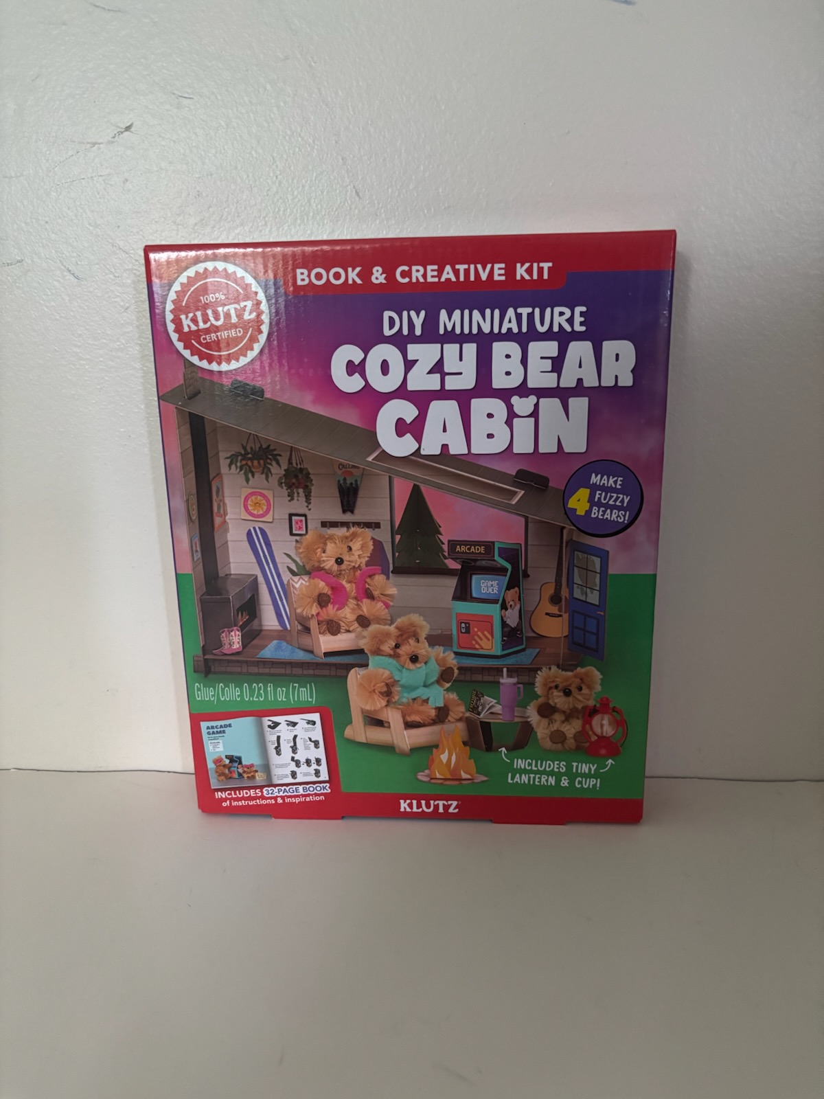 Klutz DIY Miniature Cozy Bear Cabin Craft Kit UPC #730767176174