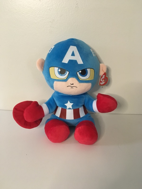 TY Beanie Buddy Captain America Plush UPC #008421450022