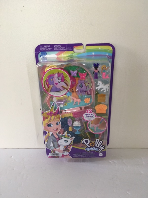 Mattel Polly Pocket Unicorn Forest Compact UPC #194735009343
