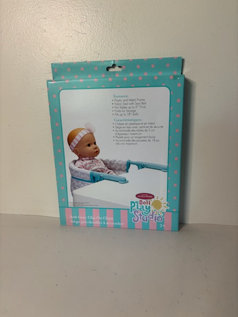 Madame Alexander Doll Play Studio Soft Gray Clip -On Chair UPC #192724203796