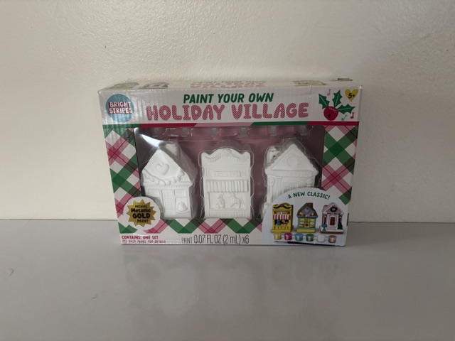 Bright Stripes Paint Your Own Holiday Village UPC #810169163399