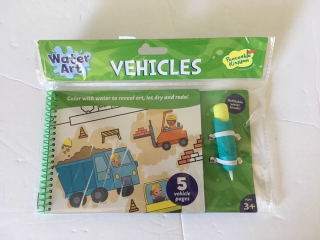 Peaceable Kingdom Vehicles Water Art Set UPC #195130313257