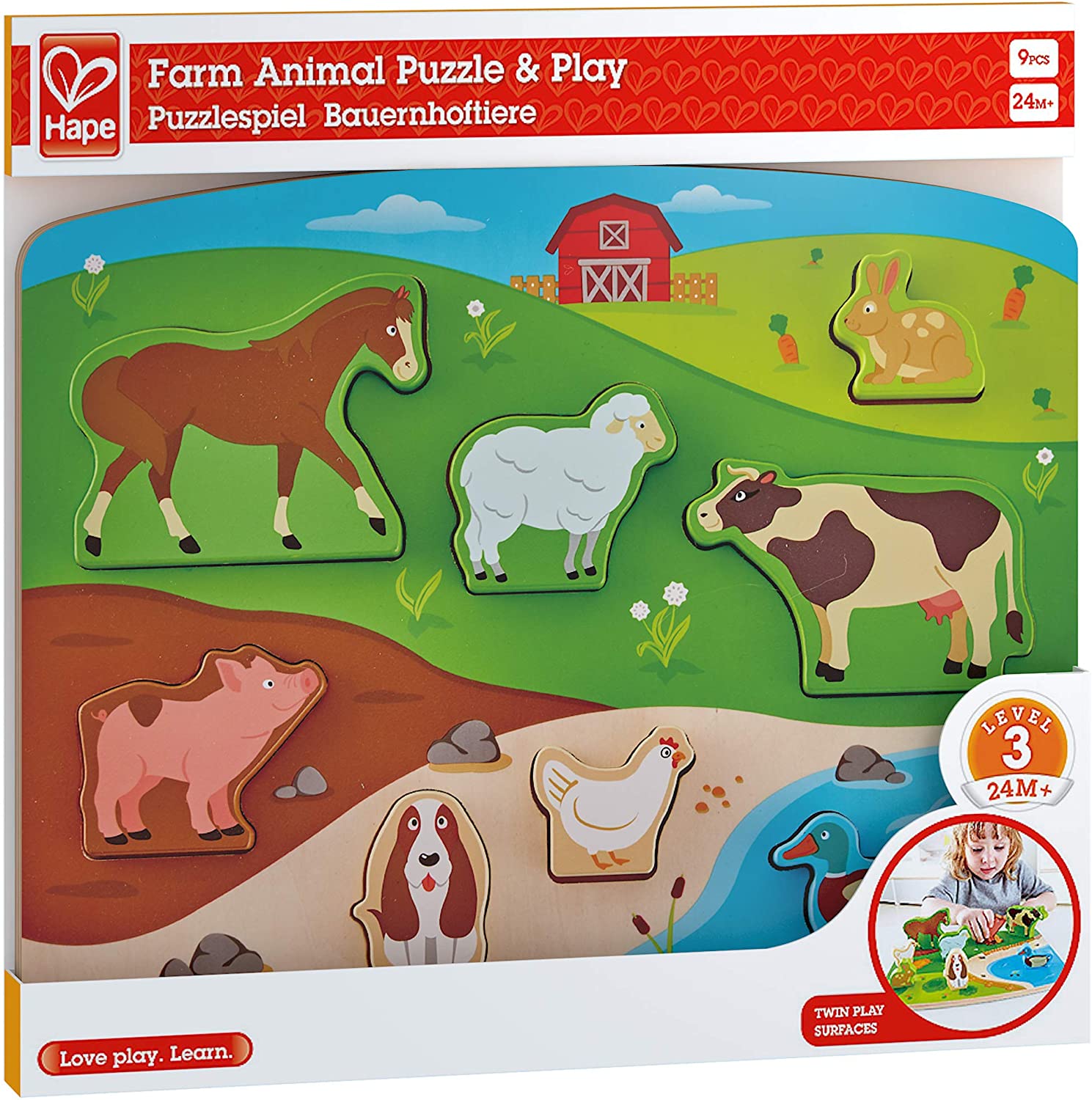 Hape FARM ANIMAL PUZZLE & PLAY