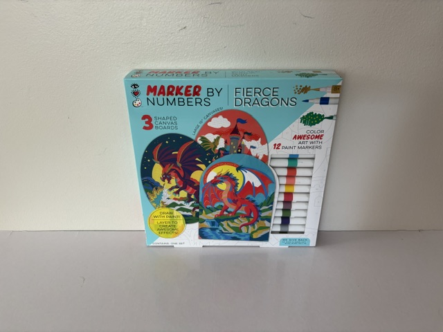 Bright Stripes Marker by Numbers Set Fierce Dragons UPC #6972569241252