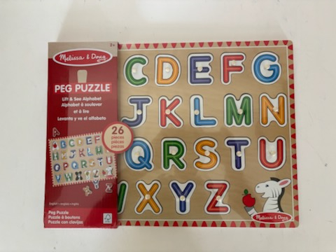 Melissa & Doug Lift & See Peg Puzzle -Alphabet UPC #000772501194