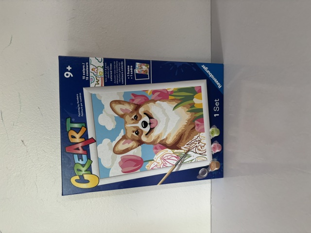 CreArt Painting by Numbers Set Floral Corgi UPC #4005555232858