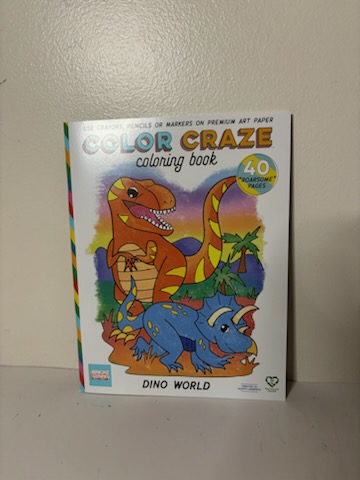 Bright Stripes Color Craze Coloring Book Dino World UPC #850054566188
