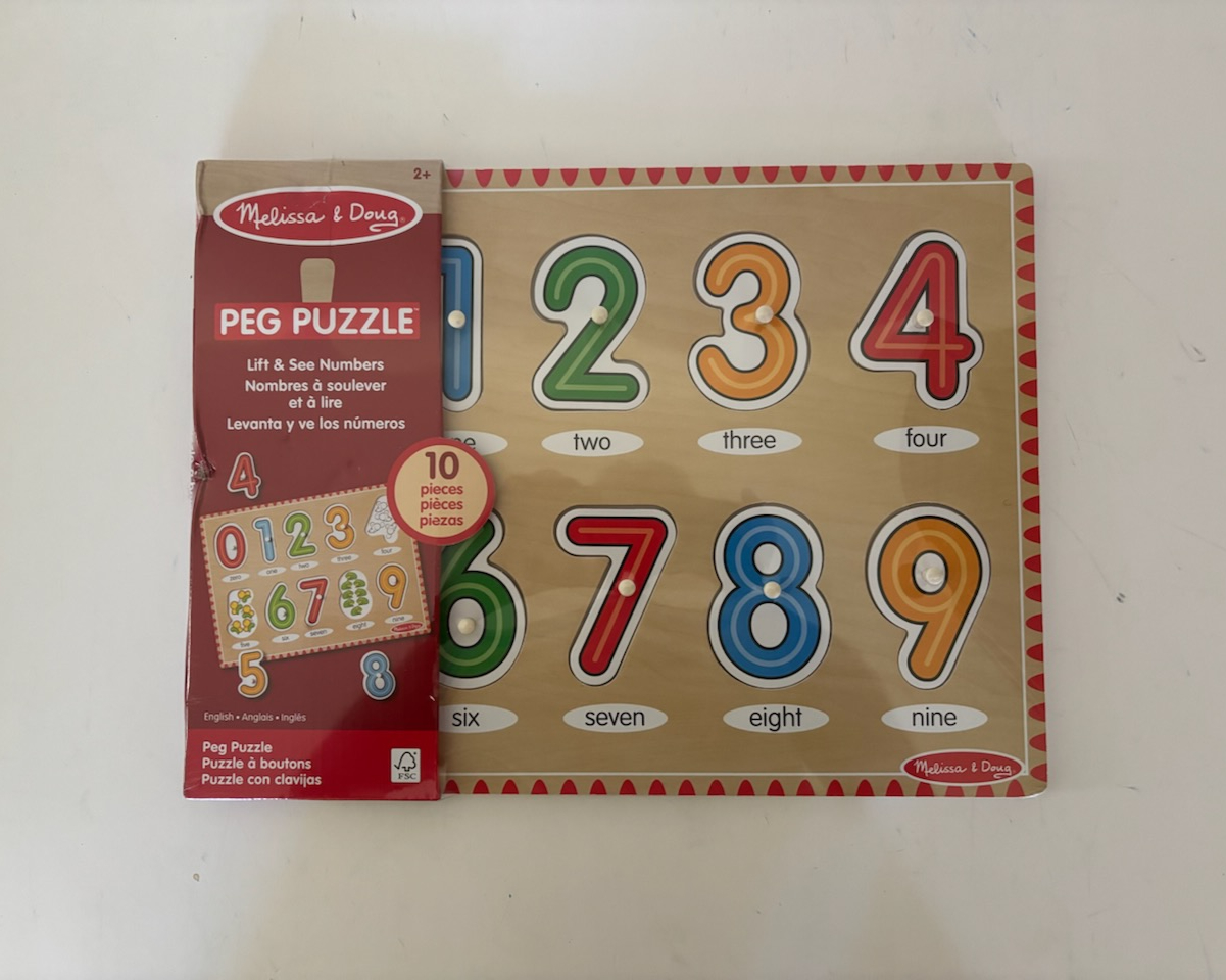 Melissa & Doug Lift & See Peg Puzzle - Numbers UPC #000772501262