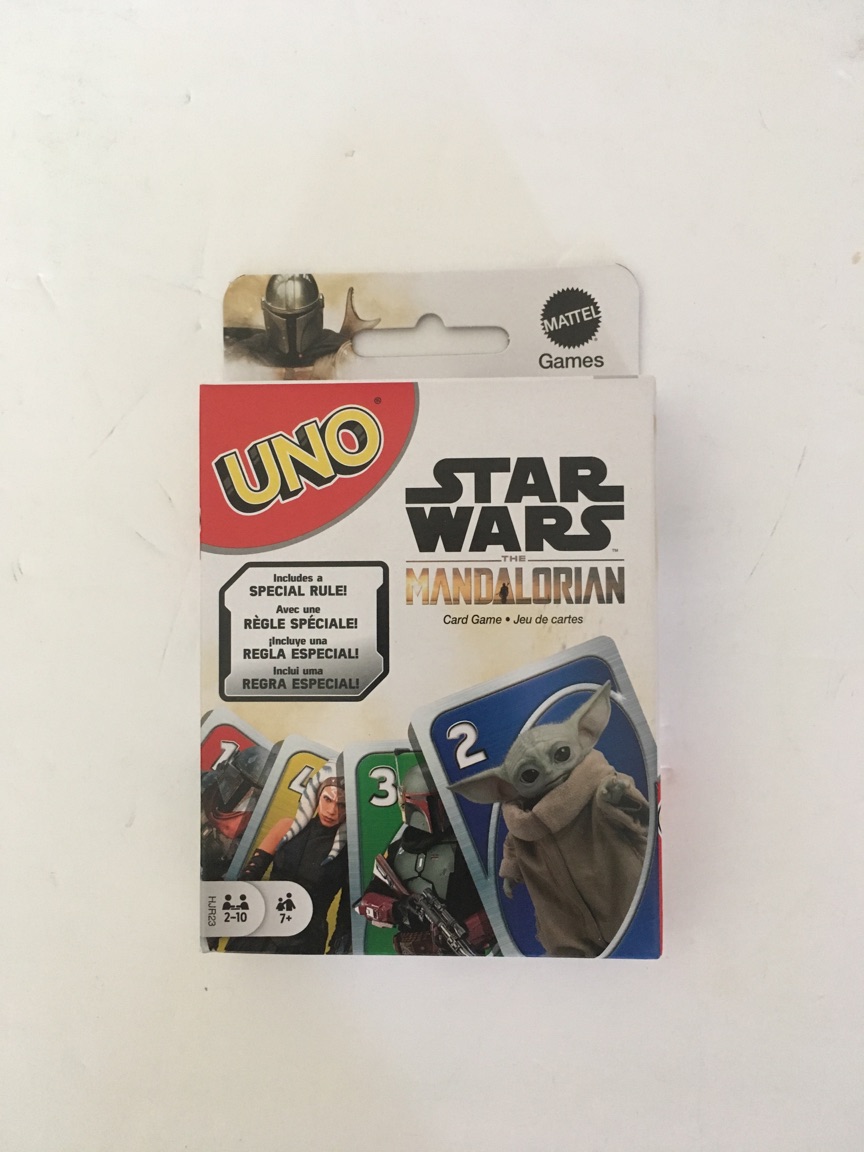 Mattel Star Wars The Mandalorian Uno Card game UPC #194735093052