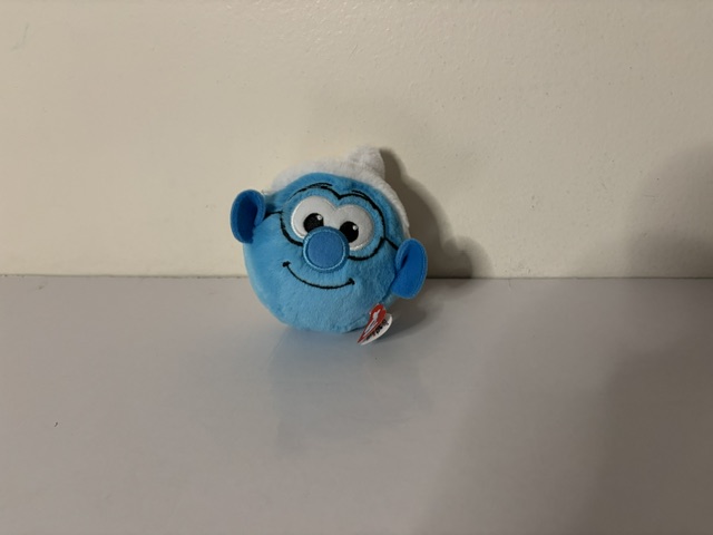 TY Beanie Bouncers Smurfs Brainy Smurf UPC # 008421831432