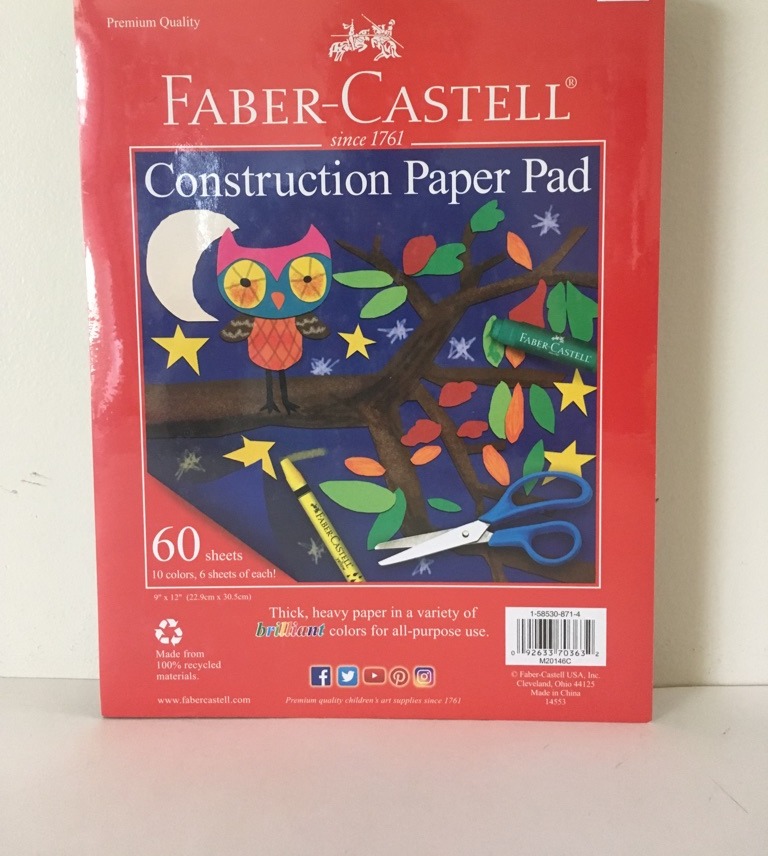 Faber Castell Construction Paper Pad UPC #092633703632