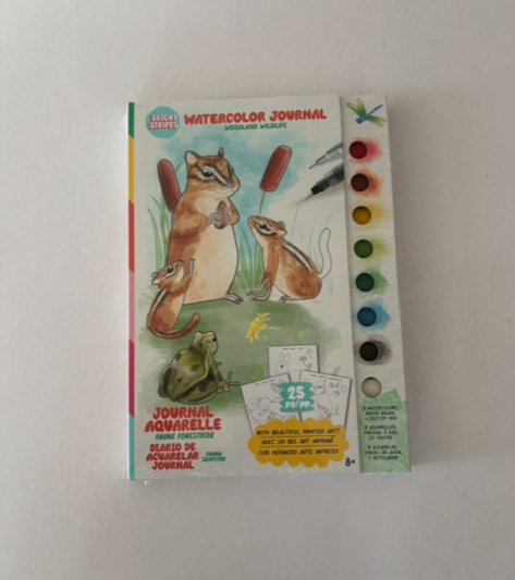 Bright Stripes Watercolor Journal Woodland Wildlife UPC #810169162446