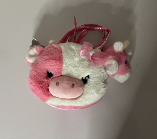 Aurora Fancy Pals Fuzzy Face Stawberry Cow Plush UPC #092943329744