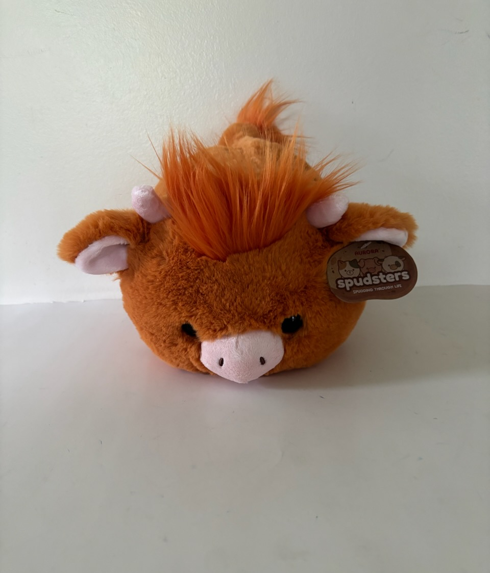 Aurora Spudsters Highland Cow Plush UPC #092943342613