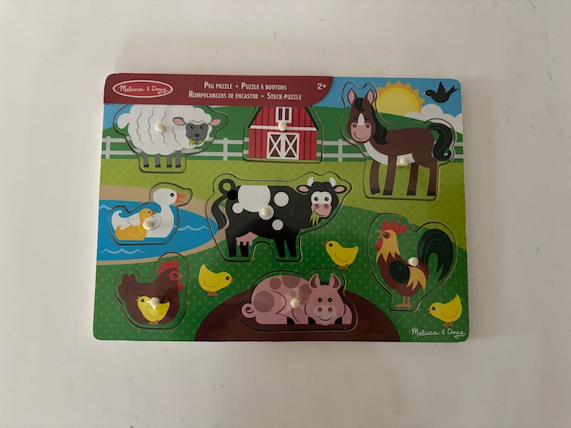 Melissa & Doug Wooden Peg Puzzle - Farm UPC #000772090506