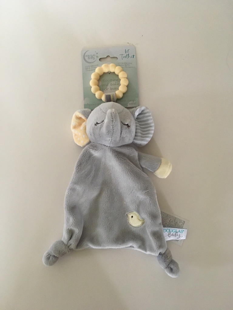 Douglas Lil Teether Joey Gray Elephant UPC #767548140826