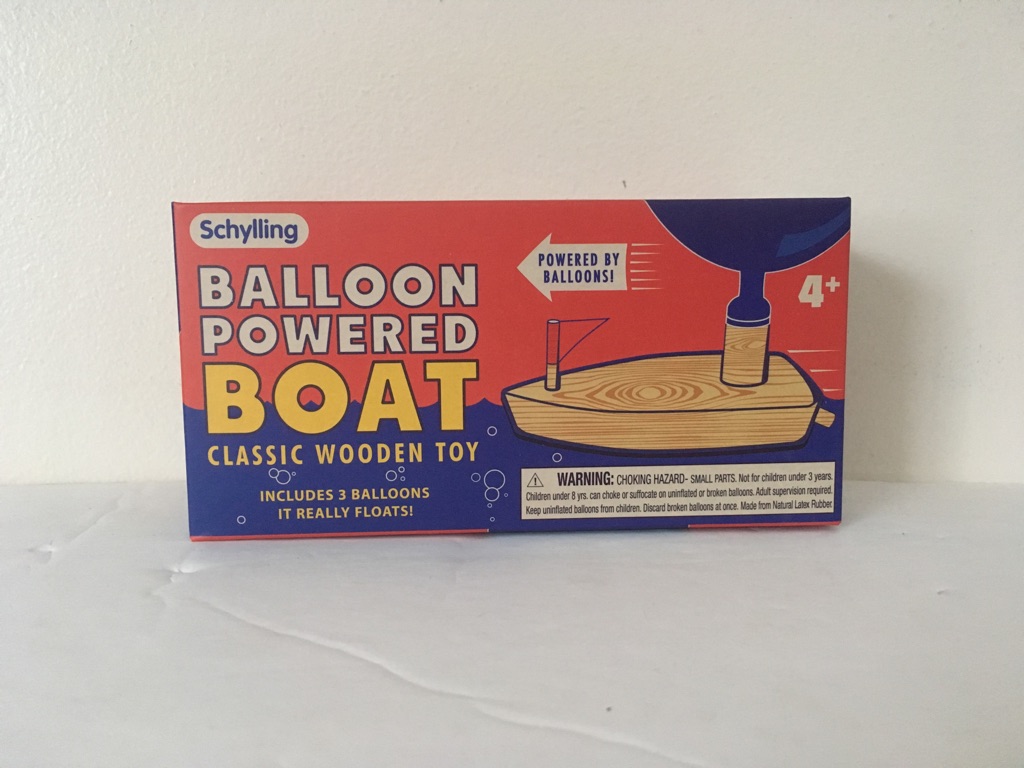 Schylling Balloon Powered Boat Classic Wooden Toy