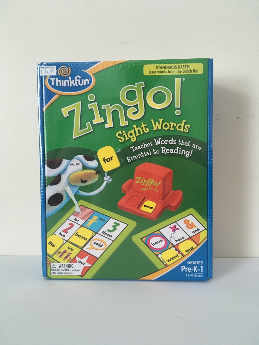 ThinkFun Zingo Sight Words Game UPC #019275077044